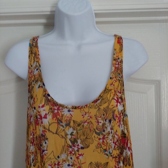 Free People One Yellow/Red/Green Sleeveless Tiered Ruffle Dress XS - Picture 3 of 16